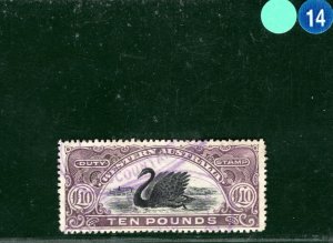 WESTERN AUSTRALIA KEVII Revenue STAMP DUTY £10 Swan 1904 High Value Used LBLUE14