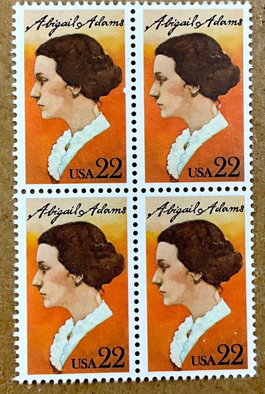 2146   Abigail Adams, First Lady   100 MNH  22 cent stamps     Issued in 1985