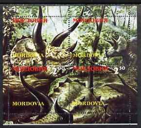 MORDOVIA - 1999 - Dinosaurs - Perf 4v Sheet - Mint Never Hinged -Private Issue