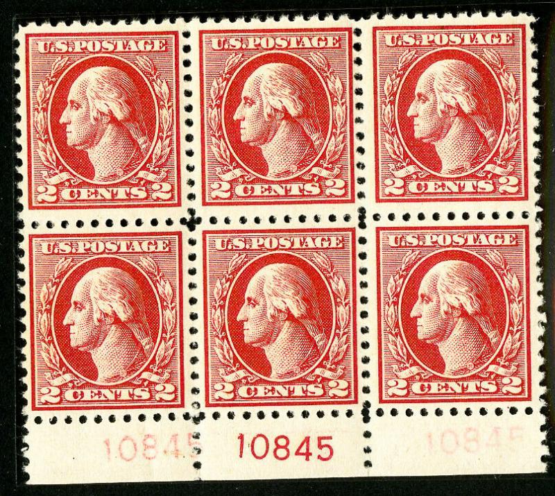 US Stamps # 526 VF-XF OG NH PB of 6 Scott Value $450.00