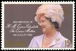 ASCENSION Sc 261 F-VF/MNH - 1980 15p  Queen Mother 80th Birthday