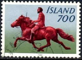 Man Riding Iceland Pony, Iceland Stamp SC#560 used