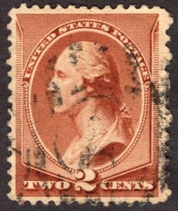 1883, US 2c, Washington, Used, Sc 210