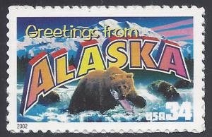 #3562 34c Greetings From Alaska 2002 Mint NH