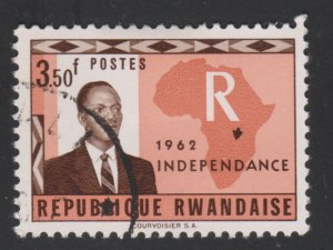 Rwanda 5 Gregoire Kayibanda and Map of Africa 1962