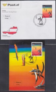 AUSTRIA  SC #2145 FDC / MAXICARD MODERN ARTIST SHOSHANA SUSANNE SCHULLER