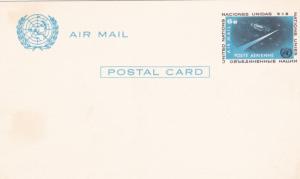 United Nations 6c Prepaid Airmail Postcard Unused VGC