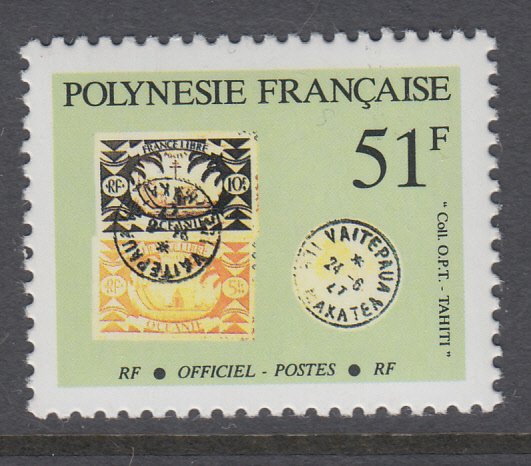 French Polynesia O24 Stamp on Stamp MNH VF