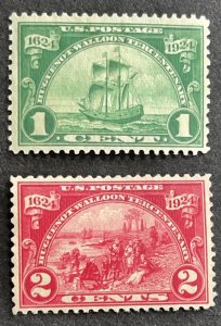 US 1924 Huguenot Walloon #614-615 mint