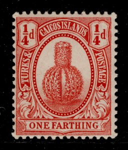 TURKS AND CAICOS ISLANDS GV SG116, ¼d red, M MINT.