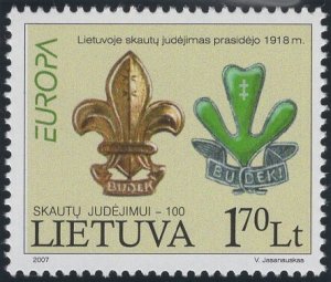 Lithuania 2007 MNH Sc 837 1.70 l Scouting emblems Centenary