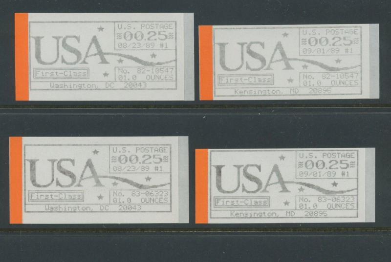 Scott #CVP1, CVP6, CVP11 & CVP16 Computer Vended Postage Stamp Set of 4 Stamps!!