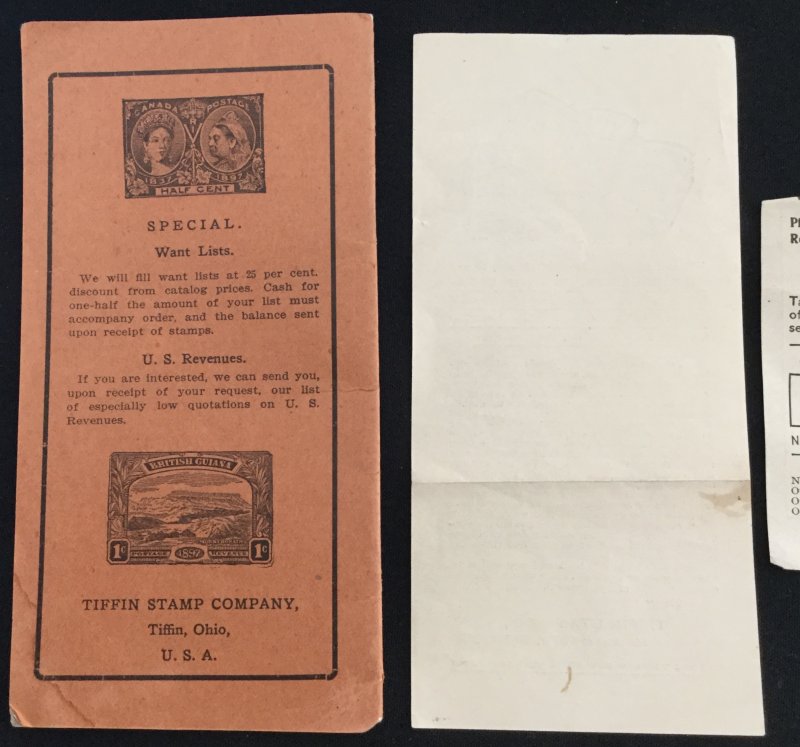 Tiffin Stamp Company Price List No 5 circa 1905 9 pages