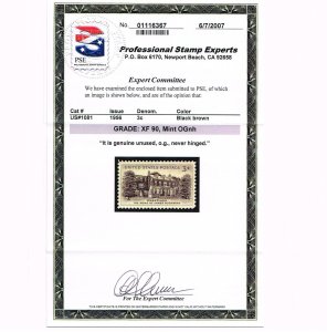 EXCEPTIONAL GENUINE SCOTT #1081 MINT PRISTINE OG NH PSE CERT GRADED XF-90