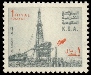 ✔️ SAUDI ARABIA 1982 - AL KHAFJI OIL RIG - P 12 - Sc. 892b Mi. 745 D MNH [4S39]