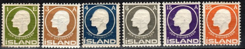 Iceland #86-91  F-VF Unused CV $63.75 (X2176)