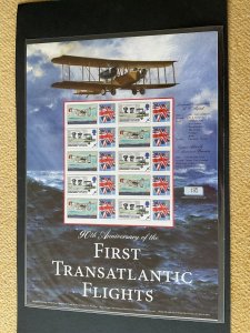 2005 90th Anniversary of First Transatlantic Flight Limited Edition Smiler Sheet