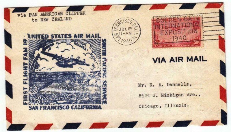 1940, 1st Clipper Flt., San Francisco, CA to Auckland, NZ, See Remark (39690)