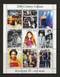 Thematic Stamps Culture. Republic of Somaliland 1999 Culture sheet of 9 MNH