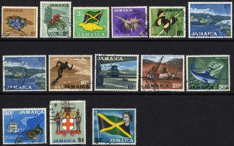 Jamaica SG307/19 Decimal Set of 13 Fine Used Cat 28 pounds