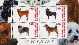 Keeshond Shiba Stamp Dog Pet Domestic Animal Souvenir Sheet of 4 Mint NH