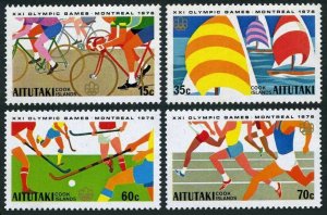 Aitutaki 127-130,130a,MNH. Olympics Montreal-1976.Bicycling,Sailing,Hockey,Run.