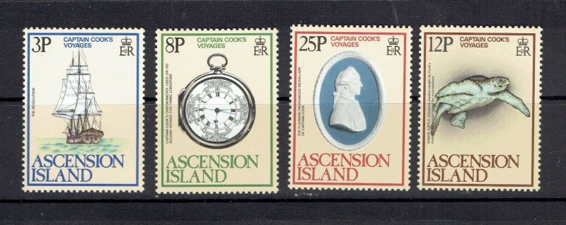 ASCENSION ISLAND - 1979 COOK'S VOYAGES - SCOTT 235 TO 238 - MNH