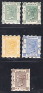 MOMEN: HONG KONG SG #56/61 1900-1901 MINT OG NH £196++ LOT #65268