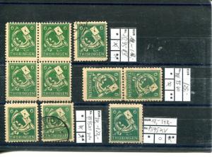 Thuringia lot with plate errors Mint and Used