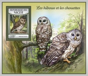 Niger - 2017 Owls on Stamps - Stamp Souvenir Sheet - NIG17115b