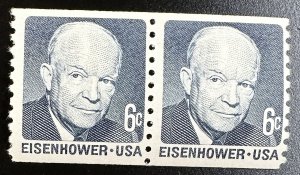 US #1401 MNH Coil Pair 6c Eisenhower 1970 [B13.8.1]