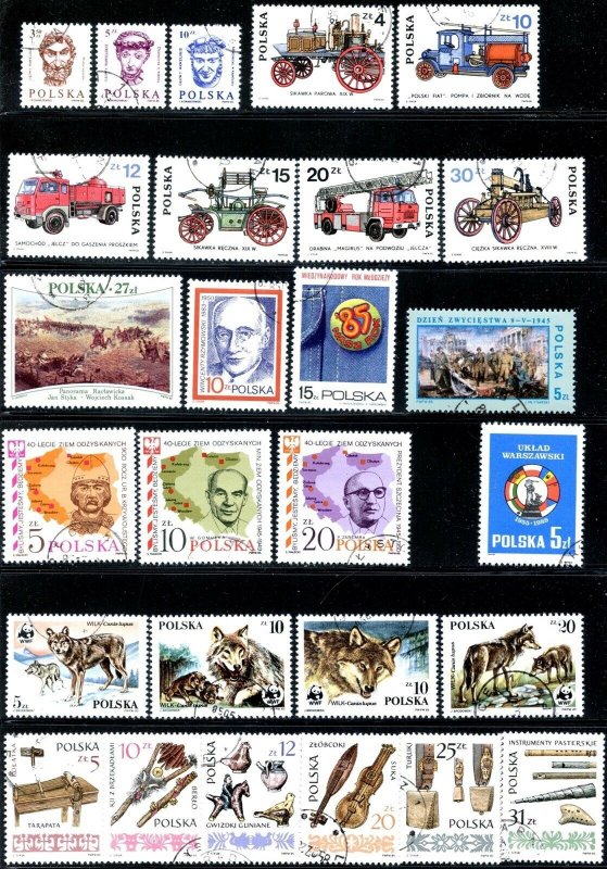 POLAND Sc#2628-28B, 2664-2712, B143 (51 stamps + 2 SS) 1985 Year Complete Used