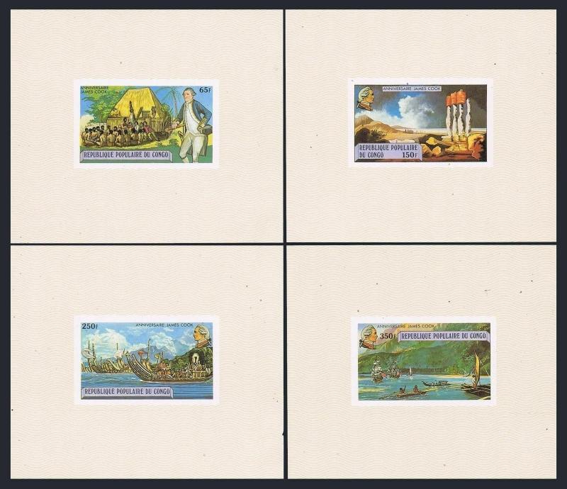 Congo PR 489-492 deluxe sheets,MNH.Michel A670-A673. James Cook/Hawaii-200.Ships