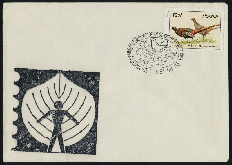 Poland 2722 on cover - Birds, Phesants