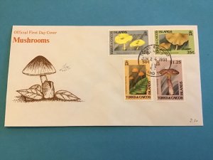 Turks & Caicos Mushrooms 1991 First Day Cover Stamp Cover R42932