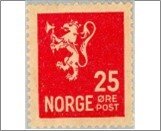 Norway NK 146 Lion II 1926-1934 25 Øre Red