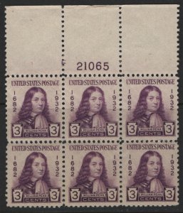 US, 724 ,  MINT HINGED, PLATE BLOCK,