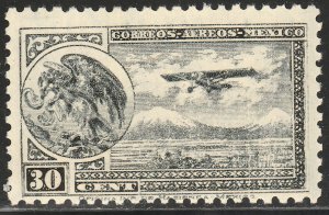 MEXICO C75, 30¢ Early Air Mail WITH Secretaria wmk. MINT, NH. F.