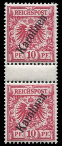 German Colonies, Caroline Islands #3 (Mi. 3IIZW) Cat€200, 1900 10pf carmine...