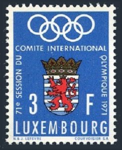 Luxembourg 499 block/4,MNH. Mi 826. Olympic Committee,1971.Pre-Munich-1972.Arms.