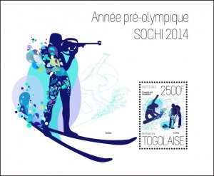 TOGO - 2013 - Pre-Olympic Year, Sochi - Perf Souv Sheet - Mint Never Hinged