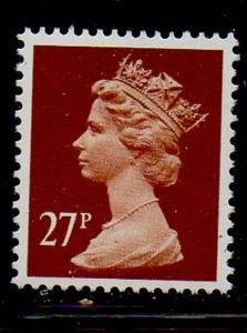 Great Britain Sc MH133 1988 27p brown QE II Machin Head stamp mint NH