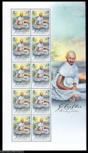 Gibraltar - Europa 2008, Mahatma Gandhi Sheet of 10 Stamps MNH -F03