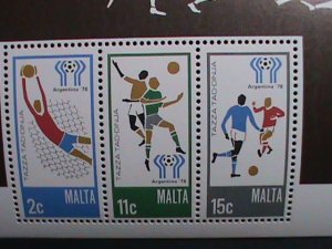 MALTA STAMP:1978 SC#  551a ARGENTINA'78 WORLD CUP SOCCER MNH S/S SHEET