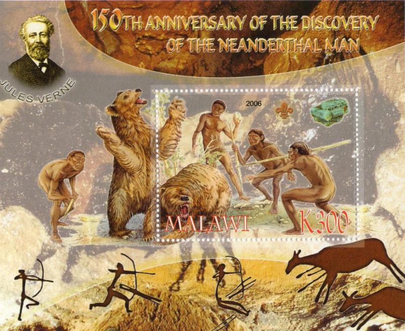 Malawi 2006 Sheet-Mineral,Prehistoric Man,Verne #M1019