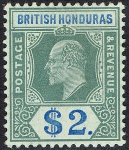 BRITISH HONDURAS 1904 KEVII $2