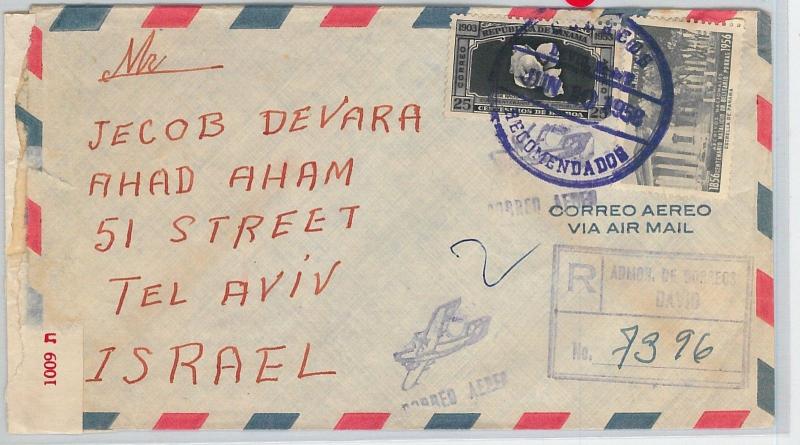 58652 -  PANAMA - POSTAL HISTORY: COVER to ISRAEL with MILITARY CENSOR TAPE 1958