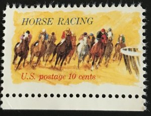 US #1528 Used Single w/selvage Horse Racing SCV $.25 L35