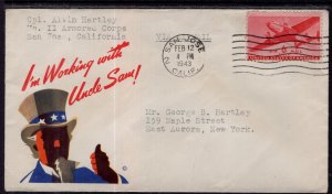 US I'm Working With Uncle Sam 1943 Patriotic Cover