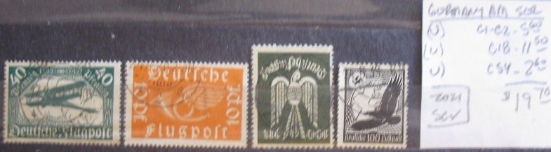Germany Air Mail Selection- SCV=$19.70